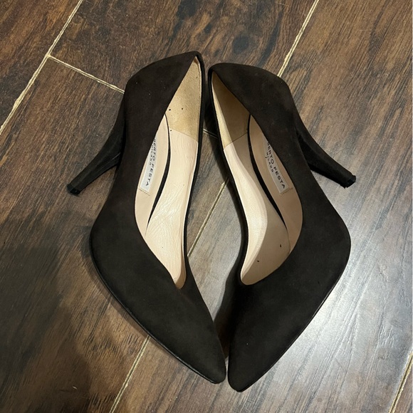 Roberto Festa Milano Italian Dark Brown Suede Pointed Pump Heels Size 36.5/6 - Picture 3 of 10